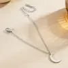 Pendientes Asimétricos de Sol y Luna de Lujo Ligero Transfronterizos Europeos y Americanos para Mujer, Accesorios para Orejas con Borlas, Pulsera Simple y de Alta Gama de Sol y Luna