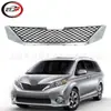 Adecuado para Sienna 2011-2017 Sienna Rejilla Frontal Superior Moldura Cromada y Negra 5310108120