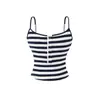 Atacado de Roupas Femininas Transfronteiriças Estilo Europeu e Americano Primavera 2026 Novo Top Regata Listrado Casual Versátil