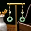 [Selección Premium] Pendientes de Perlas con Forma de Gota de Aceite de Jade Imitación Estilo Chino Nuevo Pendientes Retro con Borlas de Gota de Agua Accesorios Simples Hanfu para Mujeres