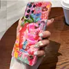 Capa de Celular Rosa Divertida com Tema de Frutas Tropicais Mais Vendida no Aliexpress para Samsung S23 Ultra com Recortes Precisos, Adequada para S25