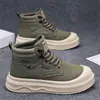 Botas Masculinas de Cano Alto com Solado Grosso Novas para Outono e Inverno Sapatos Casuais para Esportes ao Ar Livre Roupa de Trabalho Sapatos Masculinos Retrô