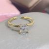 Anillo para Mujer Diseño de Nicho Lujo Accesible Estiloso Coreano Ajustable Diamante Simuladado Accesorios para Ceremonia de Boda Joyería de Anillo