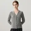 Cardigan de Punto de Cachemira Nuevo Otoño e Invierno Moda Color Sólido Simple Agradable al Tacto Holgado Adelgazante de un Solo Botón para el Viaje Diario de Mujer
