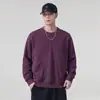 Sudadera de cuello redondo para hombre, nuevo estilo primavera y otoño, diseño de bolsillo grande, corte holgado, hombros caídos, top versátil casual moderno para hombre