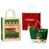 Sacolas de presente de Natal, estilo novo espesso de papel kraft Papai Noel sacolas de papel vermelho e verde atacado