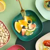 Prato de Lixo Espessado para Mesa de Jantar, Prato de Osso Doméstico, Prato de Osso, Prato de Legumes, Prato de Frutas, Prato Pequeno com Base, Prato de Osso Estilo Japonês