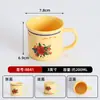 Caneca para hot pot estilo rua retrô vintage imitação de esmalte em melamina com alça para uso comercial