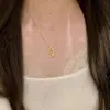 Colar de Cabacinha Flor Vazada Popular do Xiaohongshu, Novo Estilo Chinês, Exquisito e de Luxo Leve, Corrente Elegante para Clavícula Feminina, Peça Única no Atacado