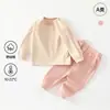 Ropa para Bebé Primavera y Otoño Clase A Algodón Puro Ropa Interior Infantil Atuendo de Año Nuevo Botón Rojo en el Hombro del Bebé Conjunto Dividido para Cumpleaños de 100 Días