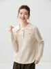 Camisa de punto de cachemira para mujer, con cuello de solapa, tejido de tres capas engrosado, suave y cómoda, perfecta para usar en capas en otoño e invierno, y se puede usar como un suéter de cuello polo.
