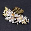 Tocado de novia transfronterizo europeo y americano, peine de diamantes de imitación hecho a mano, peine de flores, accesorios para el cabello para adultos, venta directa de fábrica