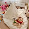 Algodón Cepillado Otoño e Invierno Estampado de Oso de Dibujos Animados Juego de Cuatro Piezas de Ropa de Cama Cálida para Niños de Jardín de Infancia Dormitorio Cubre Edredón
