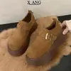 Sapatos femininos estilo Birkenstock, totalmente fechados, com sola grossa, em couro legítimo, nova coleção outono/inverno 2026, mocassins casuais versáteis para mulheres