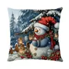 Funda de Almohada Navideña Temu Decoración Festiva Transfronteriza Estilo Pintura al Óleo Realista Funda para Cojín de Sofá Cojín de Dormitorio Venta al por Mayor