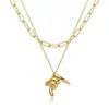 Collar Colgante de Moneda Europea y Americana de Amazon Cadena de Moda Abierta en Capas Tendencia Joyería de Cadena Regalo para Mujeres