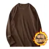 Camiseta de manga larga con forro polar para hombre, camiseta interior de otoño e invierno para hombre, top cálido de doble cara con forro polar, al por mayor