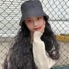 Em estoque Peruca Chapéu Feminino Cabelo Longo Peça Única Moda Onda d'Água Nova Rede Chapéu de Pescador Famoso Cabelo Longo Cacheado Estoque Adequado