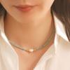 Collar de Perlas Imitación Turquesa, Cadena para Clavícula Versátil de Alto Nivel para Mujer, Accesorios en Capas, Joyería con Perlas de Nuevo Estilo Chino