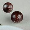 Madera de Rosa Hoja Pequeña Incrustada con Dragón y Fénix de Plata Nubes Auspiciosas Cuentas Sueltas Incrustadas con Patrón Corazón Mariposa Amor Nube Deseosa Pulsera Accesorios de Joyería