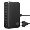 Cargador Múltiple de Nitruro de Galio de 200W Cargador de Escritorio Rápido Universal de Alta Potencia de 65W para Teléfonos Móviles, Tablets y Laptops 300W