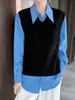 Nuevo Chaleco de Punto de Lana Pura con Cuello en V para Otoño/Invierno 2026 Color Sólido Patrón Retorcido Sin Mangas Chaleco de Punto para Superponer