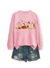 Amazon eBay sitio independiente casual linda divertida mujer pato hoja de arce calabaza otoño e invierno Acción de Gracias sudadera
