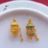 Tienda de oro Puzuo con accesorios de oro para manualidades, collar con colgante de cilindro de los Ocho Santos Patronos, colgante vintage de estilo nacional