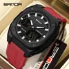 Reloj Transfronterizo Sanda con 4 Alarmas, Temporizador de Cuenta Regresiva, Reloj Deportivo Multifuncional, Horario de Verano, Luminoso, Resistente al Agua, Reloj Electrónico para Estudiante