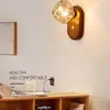 Suministro Transfronterizo de Lámparas de Pared de Cristal para Cubitos de Hielo Estilo Nórdico Simple Madera Maciza Dormitorio Mesita de Noche Pasillo Lámparas de Ambiente Fabricantes Venta al por Mayor