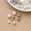 Cuentas de Plata de Ley S925, Cuentas Sueltas, Cuentas Retorcidas, Cuentas de Sandía, Separadores de Cuentas de Buda, Materiales para Manualidades DIY Hechos a Mano, Accesorios Lisos de Plata