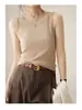 Venta al por mayor del fabricante Moda de verano Nuevo estilo Top de canalé para mujer sin hombros Sencillo Moldeador Francés Sin mangas Camiseta sin mangas Moderno