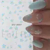 Pegatinas Transfronterizas para Uñas Nuevas Ins Primavera y Verano Flores Pequeñas Azules y Blancas Frescas con Estambres Dorados Pegatinas Adhesivas para Uñas