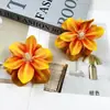 Flor Artificial Estampada Cabeza de Flor de Magnolia DIY Fotografía del Hogar Corona Adorno Pequeño Pasador Kit de Materiales Florales Accesorios