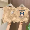 Camiseta Chaleco Tie-Dye para Niños y Niñas Verano Estampado de Dibujos Animados Niños Delgado Sin Mangas Moda Casual Top Sin Mangas