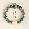 Moda nacional estilo étnico intemperismo Escultura Bodhi mantra de seis palavras contas da sorte design de nicho círculo único homens e mulheres pulseira leão-sacudindo