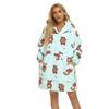 Suéter com capuz de urso verde para comércio exterior, manta casual para casa YY0011