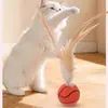 Juguete para gatos, pelota elástica, gadget de autoentretenimiento, palo para provocar gatos, nueva pelota deportiva con plumas, suministros para gastar energía de gatos