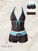 Traje de baño de dos piezas para mujer, estilo bikini, con lunares multicolores y amarre, sexy, de venta caliente en Europa y América, transfronterizo, 2027
