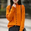 Cardigã transfronteiriço com gola alta color block espesso com design de retalhos geométricos, jaqueta de tricô antipilling para o outono e inverno, com um visual estiloso.