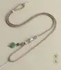 Corda de Pingente Trançada à Mão de Duas Cores e Quatro Fios Corda de Colar Xiangyun Ruyi Corda de Pingente de Jade Cristal Morango Ajustável