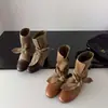 Botas de vaquero western de estilo retro con punta redonda, patchwork, cordones y lazo para mujer, nueva colección otoño 2026, con diseño interior para aumentar la altura para un efecto adelgazante, botines