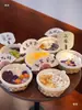 Cesta de Snacks de Moda Flor de Cerezo Tofu de Leche Puesto Cesta de Bambú Bol Decoración Tofu Helado Cesta de Bambú Bandeja de Postres Bandeja de Snacks