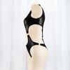 Conjunto Sexy Hueco Charol Mate Agua Muerta Figura Sexy Ropa de Noche Medias de una Pieza para Mujer Y0807