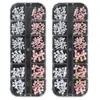 Decorações de Unhas com Cruz Gótica de 12 Peças, Populares Resina 3D em Relevo Rosa Nude Puro Decorações de Unhas
