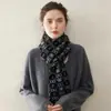 Bufanda Jacquard Vintage 100% Cachemira Pura Amigable con la Piel Suave Cálida Protección contra el Frío Bufanda Sencilla para Exteriores Ciclismo Polaina para el Cuello