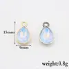 Colgante de Aleación Bicolor Dorado y Plateado de Gota de Agua de 8*15mm Accesorios para Joyería de Ropa DIY, Collares, Pendientes, Pedrería
