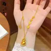 Loja de Ouro Mesmo Estilo Ouro Antigo Paz e Alegria Colar de Cabaça Flor da Três Vidas Colar de Tijolo de Ouro da Riqueza Atacado