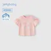 Camiseta de Manga Corta Jellybaby para Niñas Verano 2026 Nueva Dulce Camiseta para Niños Top Delgado para Niños Ropa de Verano para Bebés