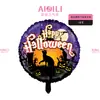 Nuevos globos redondos de papel de aluminio de 18 pulgadas de Halloween de Yiwu - calabaza, fantasma, calavera decoraciones para fiestas de broma